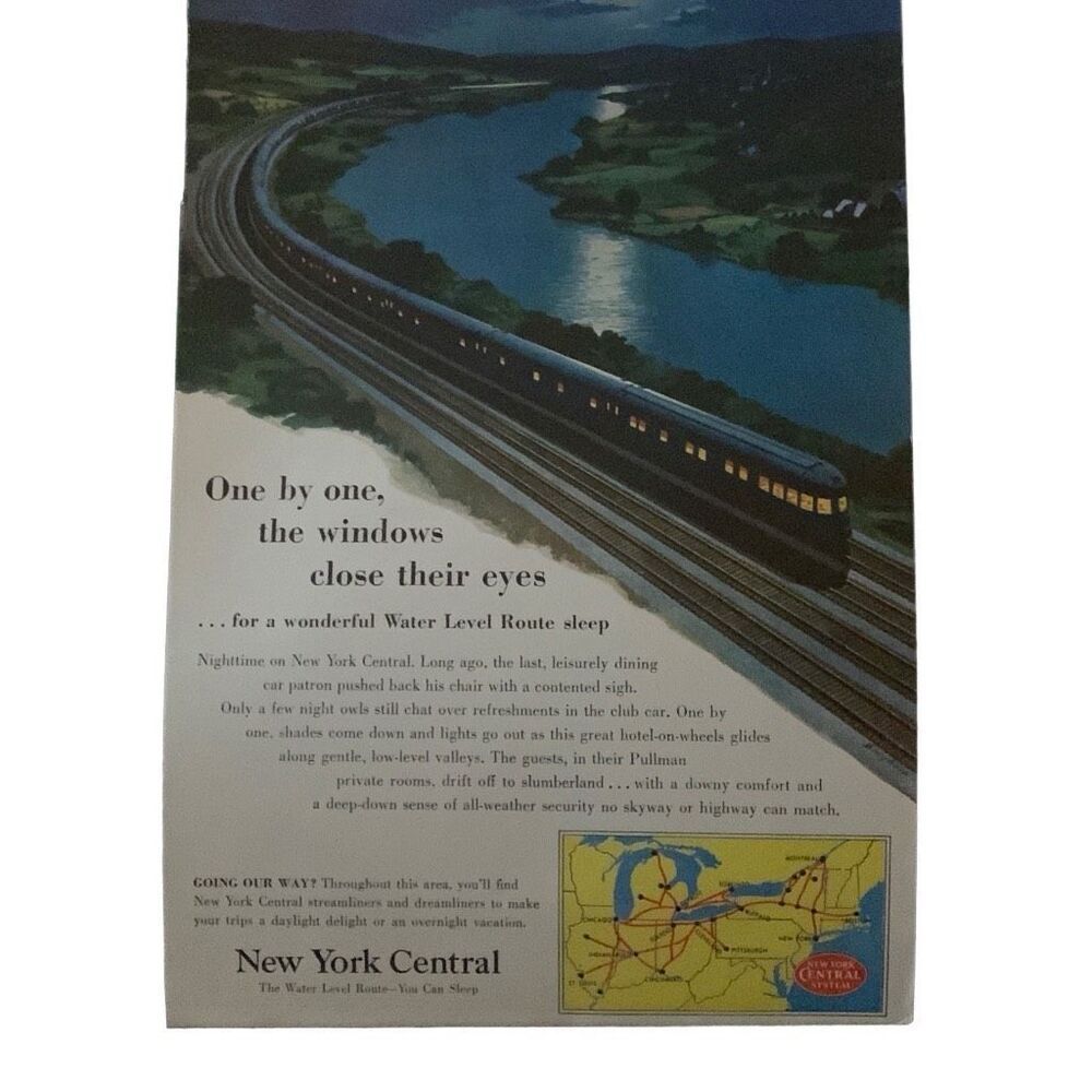 Vintage 1953 New York Central One by One Ad Advertisement